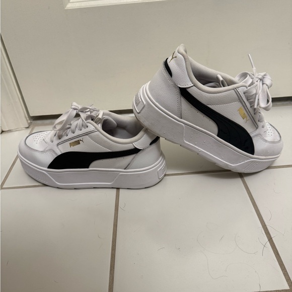 Puma Shoes - Puma Women's White and Black Platform Sneakers